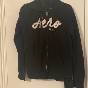 Black Aeropostale zip up hoodie